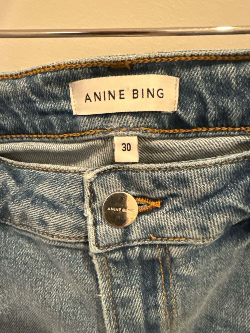 Anine Bing Distressed Skinny Jeans Blue Size 30